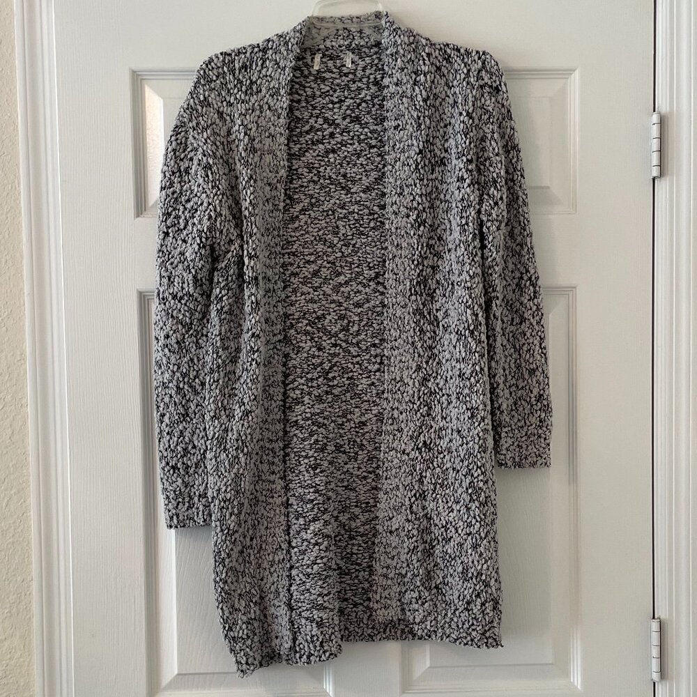 Black and White Sweater Cardigan Poof Apparel Size Medium
